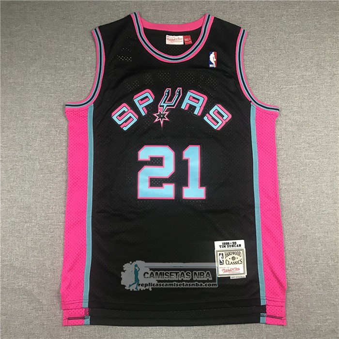 Camiseta San Antonio Spurs Tim Duncan Mitchell & Ness 1998-99 Negro